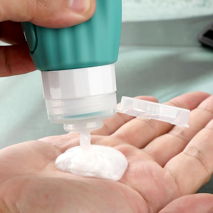 16 Pack Travel Bottles Set - Leakproof Silicone Containers, TSA Approved, Squeezable Refillable 3oz for Shampoo, Conditioner, Lotion