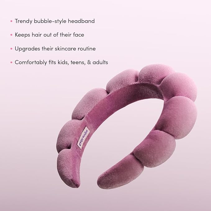 Happy Morning DUO Kids Spa Headband for Girls: Clean & Vegan Skin Care Bundle | Cloud Face Wash + SPF 20 Mineral Face Cream | Non-Toxic | Easy-to-Use Skincare