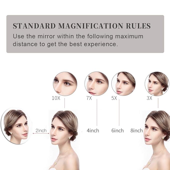 GURUN 8.5" Plug-in Magnifying Makeup Mirror with 3 Tones LED Lights Double Sided Vanity Mirror for Bathroom with 10X Magnification M1809DO (Oil-Rubbed Bronze/10X)