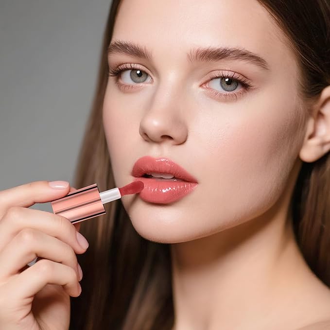 Dmsky Hydrating Glossy Lip Stain 6 Pack, Long-Lasting Lip Gloss Bulk Set, Lightweight Lip Tint with 6 Colors, Lip Gloss for Women and Girls Makeup