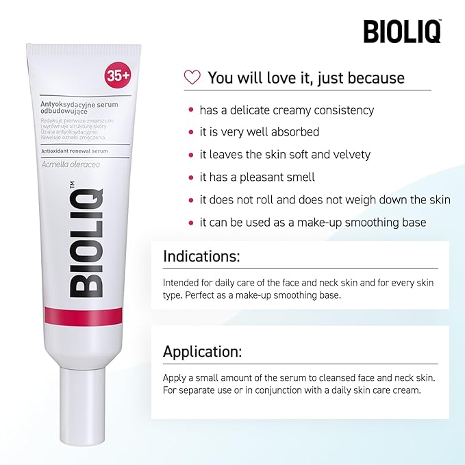 Bioliq - 35+ Regenerating Serum - Hydrating Face Serum with Protection to Revitalize and Nourish Skin, Ideal for All Skin Types - 30ml