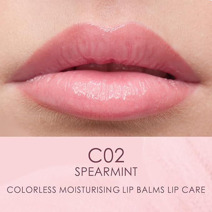 CATKIN Lip Balm Ultra Hydrating Colorless Lip Moistrurizer Lip Care with Vitamin E Nourishing For Cracked & Dry Lips Day & Night Lip Care Transparent 0.12 oz C02 Spearmint