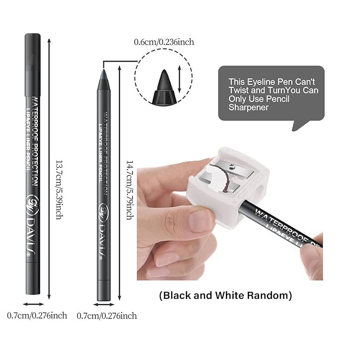 12 Color Eyeliner Pencil Set with Sharpener Waterproof and Long-Lasting Colour Gel Eye Liner Pencils for Women