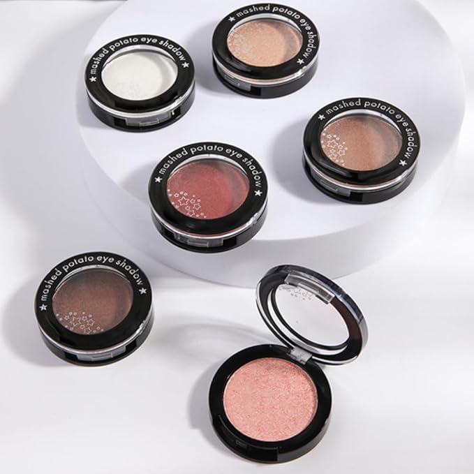 Monochrome Cream Glittle Eyeshadow Palette Makeup, High Pigment Natural Sombras Crema Para Ojos, Brown Shimmer Single Eye Shadow for Older Women, Talc, Paraben & Cruelty Free