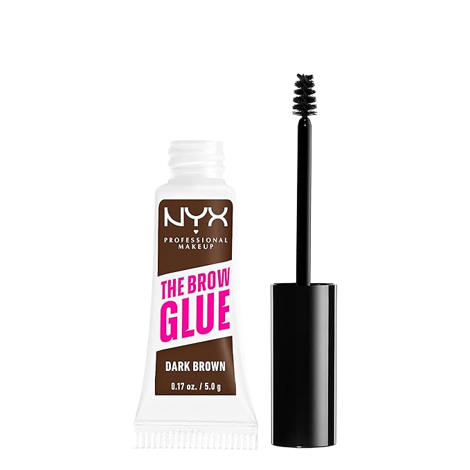 NYX PROFESSIONAL MAKEUP The Brow Glue, Extreme Hold Tinted Eyebrow Gel - Dark Brown