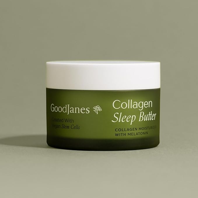Collagen Sleep Butter Night Cream with Vegan Collagen, Hyaluronic Acid & Melatonin Complex – Hydrating Overnight Moisturizer for Dry or Mature Skin