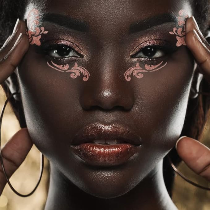 Stencil1FX Flourishes 2 Eyes Stencils Fairy Renaissance Elven Princess Makeup Stencil Costumes Dress Up Halloween Cosplay Arts Face Painting Reusable cleanable Carnival