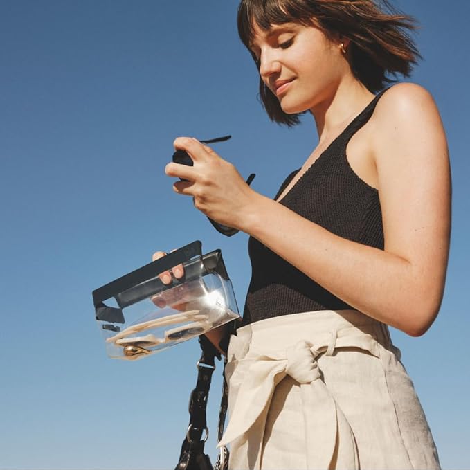 Cadence Parcel - Clear Dopp Kit with Magnetic Closure - Durable and Leak-Resistant Travel Toiletry Kit - TSA-Compliant & Modular Design - Hygiene Bag for Travel Essentials - .5 Qt - Pebble