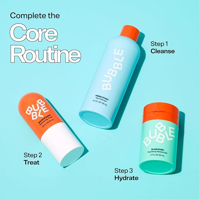 Bubble Skincare Fresh Start Gel Cleanser - Gentle Exfoliating Face Wash for Oily Skin - Formulated with Aloe Vera Juice + Caffeine to Protect and Soothe Complexion (50ml)