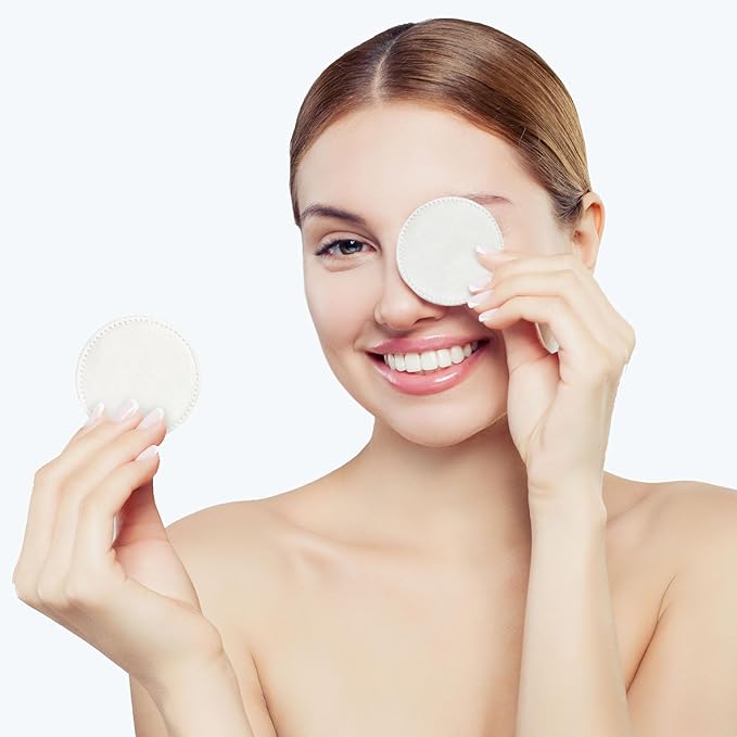 Cotton Rounds 320 Count, Cotton Pads for Face, Soft, Lint-Free, Super Absorbent Makeup Remover Pads for All Skin Types, Used for Removing Makeup, Applying Toners, Facial Cleansing, Nail Care