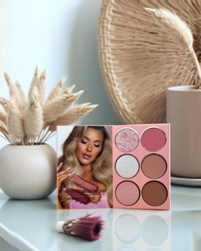 Multi-Color Makeup Palette Book – 48 Eyeshadow Shades + 6 Blush, Highlighter & Contour Powders | Multi-Functional Professional Matte & Shimmer Makeup Kit for Eyes & Face