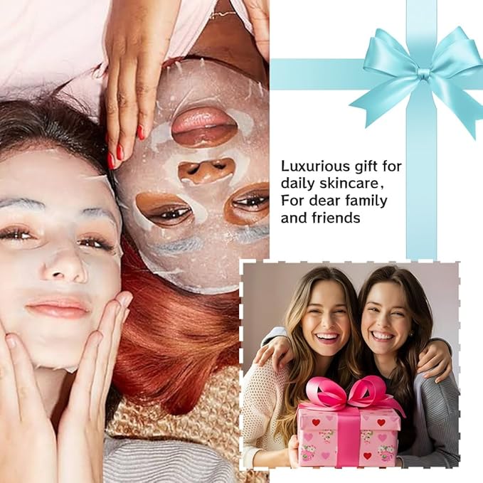 Kaely 8 Pack White Sheet Masks, Face Masks for Kids Teens Skin Care, Soothe Facial Mask for All Skin Types, Girls Night Skincare Spa Party, Birthday Gifts for Women Men, Set01