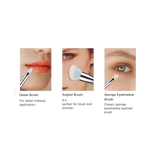 111 Pink Blue Gradient Makeup Brushes and Makeup Sponges Set 18Pcs/Set ,Soft Synthetic Fiber Makeup Brush Set,Suitable for Beginners/Makeup Artists, Valentine's Day, Christmas gifts