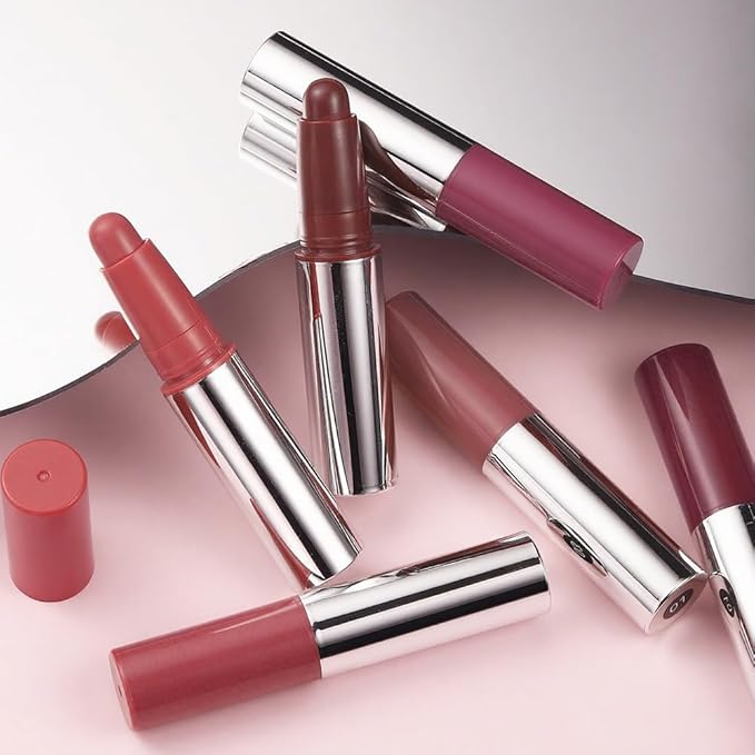 Mauve Plum Red Matte Lipstick Crayon for Women, Long Lasting Waterproof Velvet Lip Liner Pencil, High Pigment Creamy Lipstick, Longwear Non-Drying Lip Makeup Cruelty-free 24 Hours, 02#