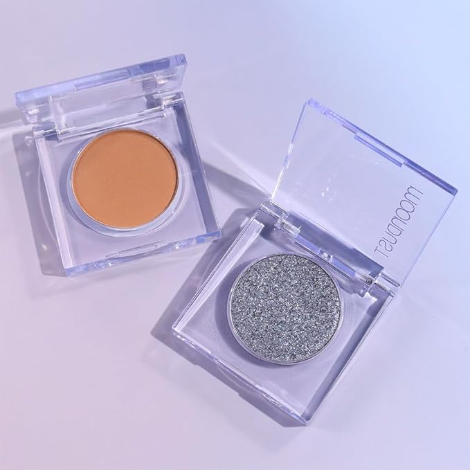 Glitter Shimmer Sparkle Eye Shadow Palette Makeup for Women, Shimmer Blue Glitter Metallic Holographic Iridescent Cream Iridescent Single Monochrome Eyeshadow Makeup