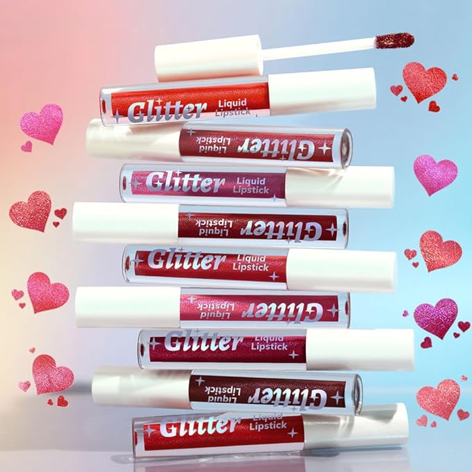 3Pcs Metallic Lipstick for Women,Lightweight Glitter Sparkling Liquid Lipsticks,Shimmer Lip Gloss Stain Long Lasting Waterproof Smudge Proof Non-Drying 24 Hour Full Coverage Lip Makeup,Vegan