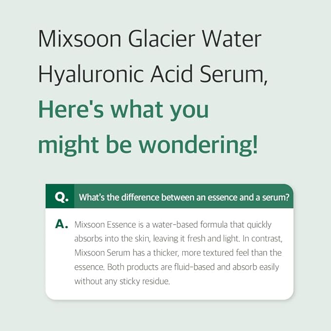 mixsoon Glacier Water Hyaluronic Acid Serum - Non-greasy Hydration Booster, Firming Facial Serum For Radiant, Dewy Skin - Korean Serum for Glass Skin (1.01 fl.oz / 30ml)