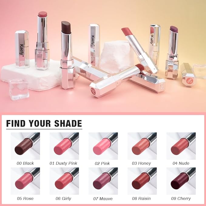 Kaely 2Pcs Honey Lipstick Tinted Lip Balm, Hydrating Shine Lipstick for Women Dry Lips, Moisturizing Nourishing Glossy Lip Gloss Stain Makeup, Sheer Lightweight, Vegan, 01 Dusty Pink+02 Pink