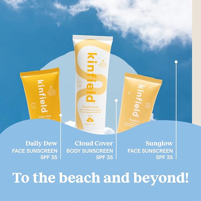 Kinfield Sunglow - Mineral Sunscreen for Face - SPF 35 - Luminizing Tint - 100% Natural Fragrance, Reef-Safe and Cruelty-free Skincare - 2.0 oz / 60 g