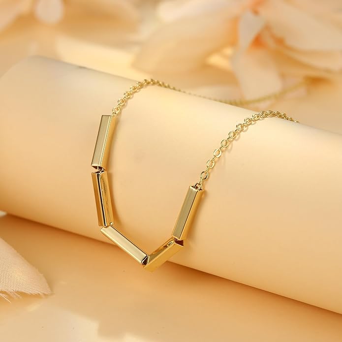 Dainty Gold Heart Necklace for Women - 14K Gold/Silver Plated Cute Heart Handmade Disc Circle Bee Choker Adjustable Necklace for Women Trendy Jewelry