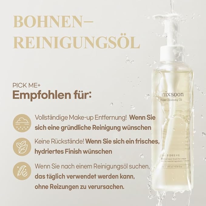 mixsoon Bean Cleansing Oil 6.59 fl oz / 195ml Lightweight Oil Cleanser Make up Remover for daily skin care routine Korean Glass Skin Care