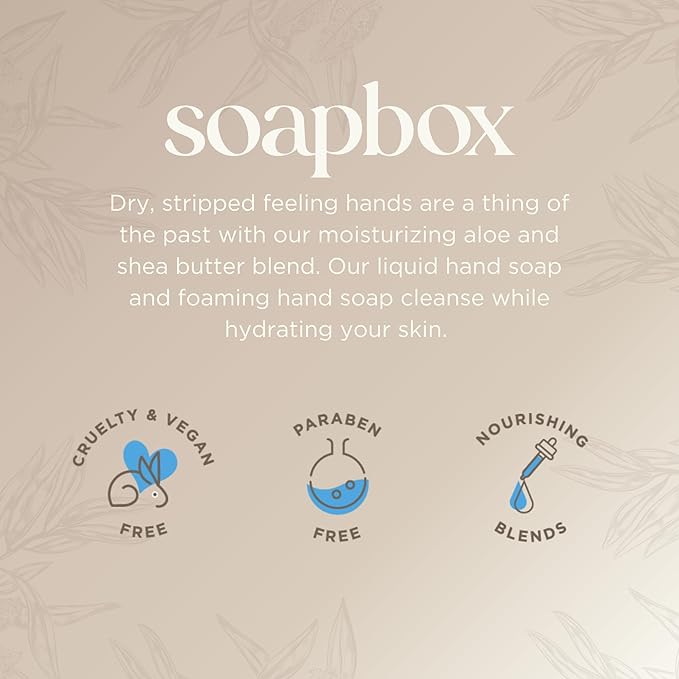 Soapbox Hand Soap Variety Pack (Coconut, Sea Minerals, Vanilla Bean) Liquid Hand Soap, Moisturizing Wash with Shea Butter & Aloe Vera, Pack of 3 Bottles with Pump Dispenser, 12oz Each