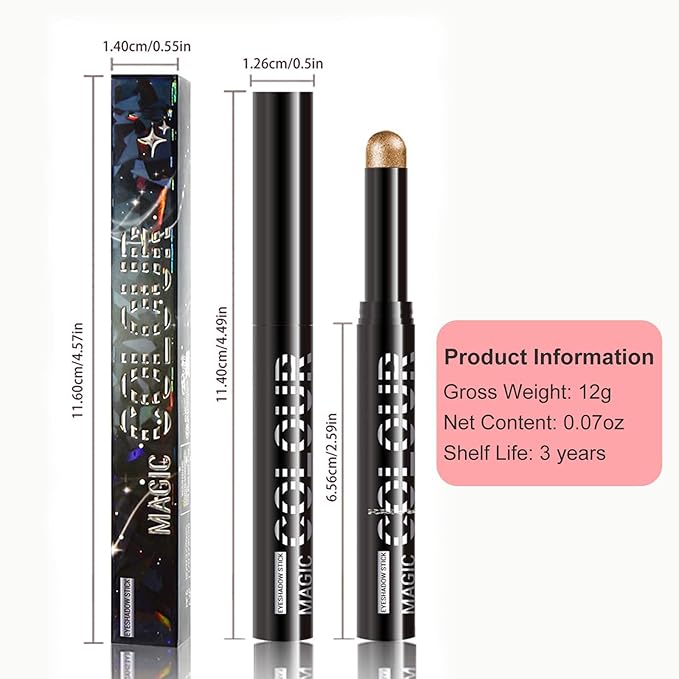 Bronze Eyeshadow Stick, Cream Eyeshadow Stick Pencil, High Pigment Waterproof Long Lasting Eye Shadow Pen, Women Multi-Dimensional Eye Highlighter Stick (09#)