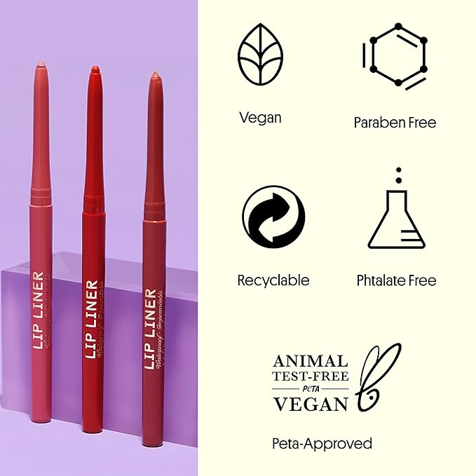 Winky Lux Meow Demi Matte Lip Liner Pencil - Muted Mauve Lipliner, Waterproof Long Lasting Formula, Creamy Retractable Tip For Precision & Nourishment, Matte Finish