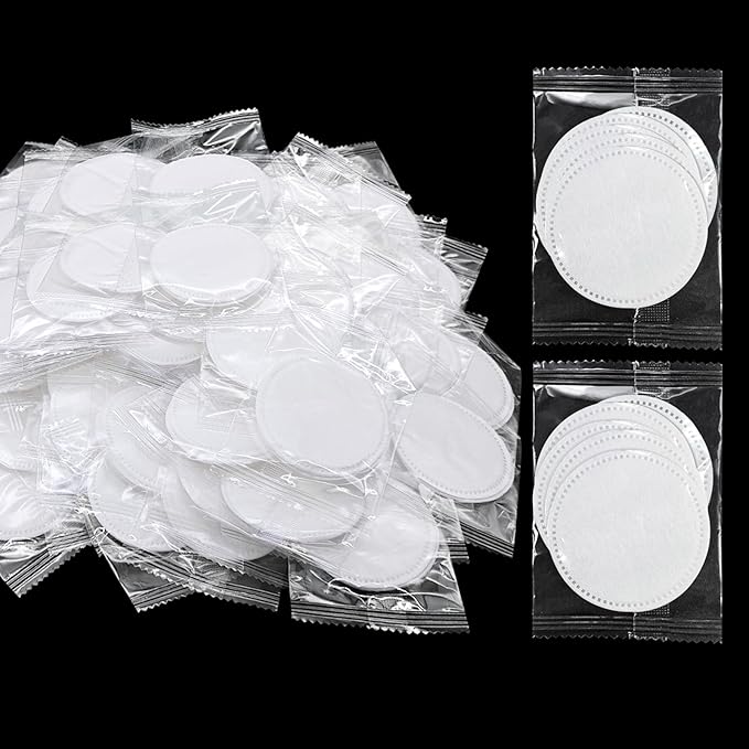 500 Pcs Individually Wrapped Cotton Pads,Individually Wrapped Cotton Rounds,Natural, Disposable, Round,Cotton Face Pads Personal Care Kit Sachet Wrap (5 Pcs/Set, 100 Sets,in Total 500 pcs)