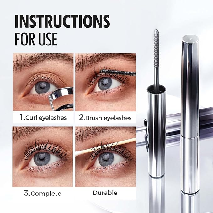 Tubing Mascara 2025 New Curling Mascara Black & Brown for Lash Makeup, Waterproof and Sweatproof Long Lasting Non-Smudged Magic Mascaras (Black A/1pcs)