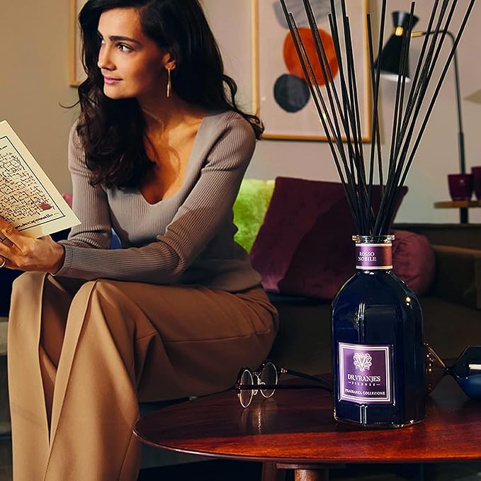 Dr. Vranjes - Rosso Nobile 250 ml Reed Diffuser + Elegant Shopping Bag, Luxury Home Fragrance, Fruity Notes of Red Wine, Orange, and Berries, Relaxing Atmosphere, Made in Italy