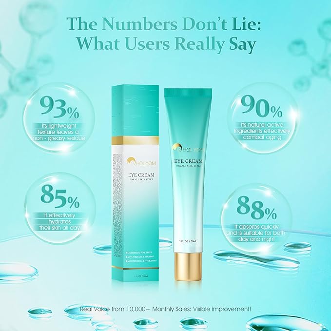 Retinol Eye Cream for Dark Circles & Puffiness - Anti-Aging Treatment with Hyaluronic Acid, Reduces Eye Bags, Wrinkles & Fine Lines | Hydrating Under Eye Care for Women & Men (1 fl oz)