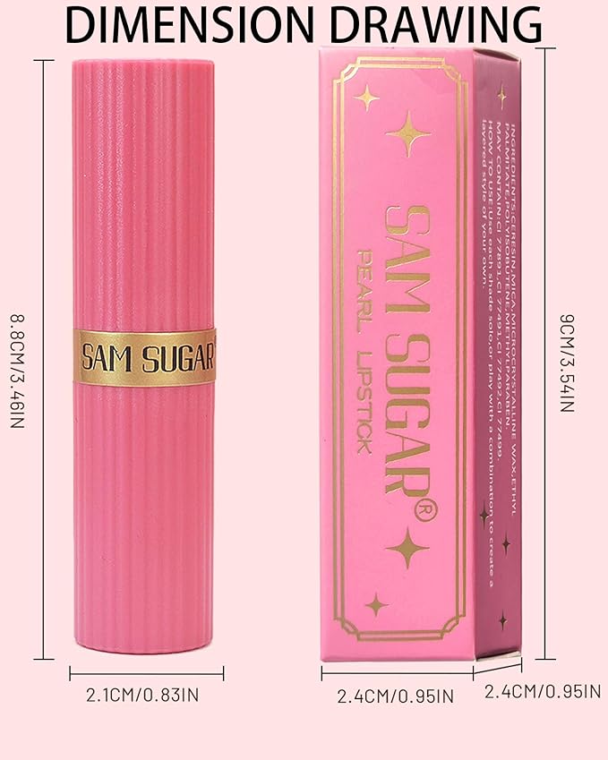 Ruby Red Sparkling Glitter Lipstick, Long Lasting Shimmer Metallic Lipstick for Women Glitter Nude Waterproof Lip Gloss, Diamond Shiny Non-Stick Lipgloss Liptint Blam Lip Color labiales Makeup Gift-02