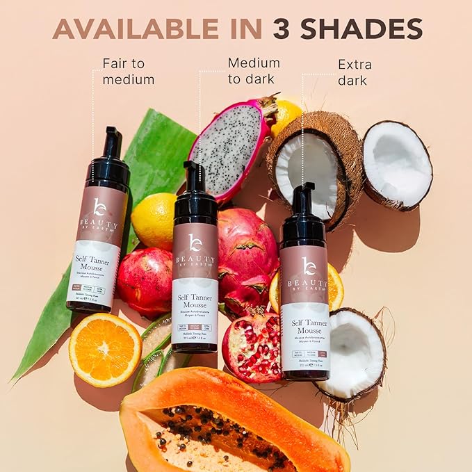 Self Tanner Mousse - USA Made with Natural & Organic Ingredients, Self Tanning Mousse for Fake Tan, Sunless Tanner for Pale Skin, Clear & Non Toxic Tanning Foam for Streak Free Finish, No Orange Color