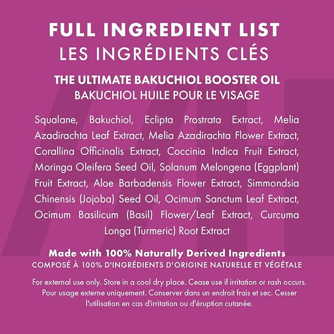 Handmade Heroes 2% Bakuchiol Oil Lifting and Firming Oil for Guasha Neck, and Décolleté, All Natural Retinol Alternative For Radiant and Line Smoothing 0.75oz