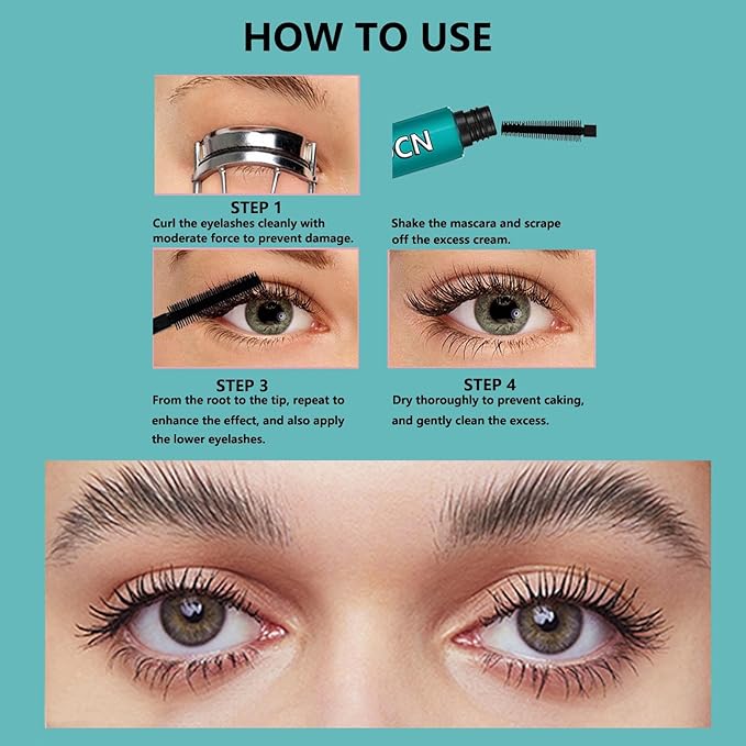 Mascara black eyeLash for Liquid Extensions Sensational Washable Long-Lasting Keep Your Lashes Thick And Waterproof Smudge-Proof Hypoallergenic 10.8g/0.39 OZ (Black)