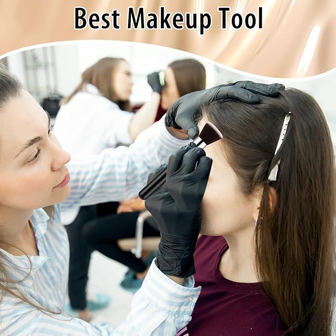 Baderke 20 Pcs Flat Top Foundation Brush Kabuki Cosmetics Synthetic Dense Face Blush Makeup Brush for Liquid, Cream, Powder, Blending, Buffing, Stippling Face Makeup Tools