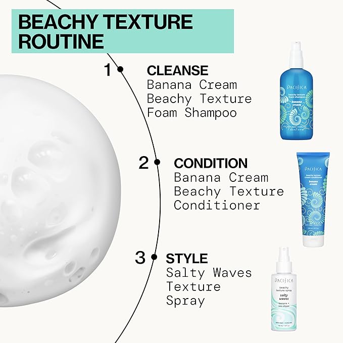 Pacifica Salty Waves Sea Salt Texturizing Spray, Coconut Scent 4oz – Beachy Waves Hair Spray for Tousled Texture & Volume, Surf Salt Spray with Coconut & Sea Algae, Lightweight, Vegan