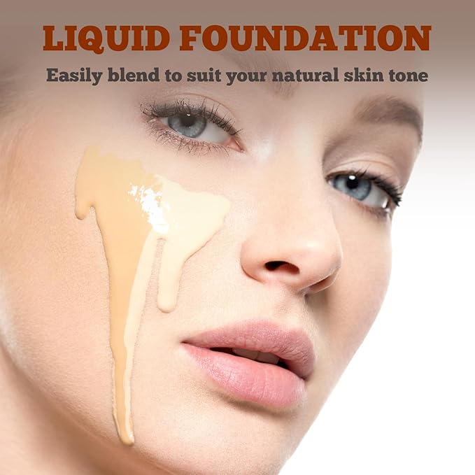 Liquid Foundation Lightweight Longwearing Face Makeup Foundation,Medium Coverage,Oil Control,For Dry, Combination to Oily Skin(Natural)