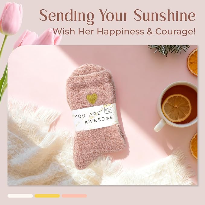 American Trends Coral Fleece Cloud Socks Ultra-Soft Fuzzy Warm Sleep Socks Cozy Unisex Gifts for Birthday Self-Care