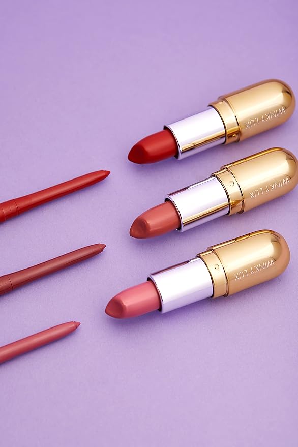 Winky Lux Pippy Demi Matte Lip Liner Pencil - Purple Mauve Lipliner, Waterproof Long Lasting Formula, Creamy Retractable Tip For Precision & Nourishment, Matte Finish