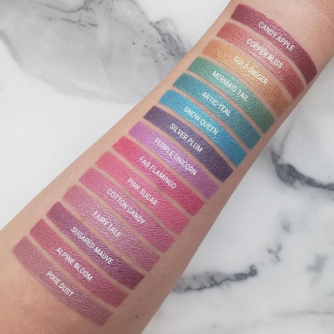 Aromi Metallic Liquid Lipstick | Long-lasting, Smear, Smudge, + Transfer Proof, Waterproof, Light, Baby Pink Lip Color with Shimmery Finish, Paraben + Phthalate Free (Pink Sugar)