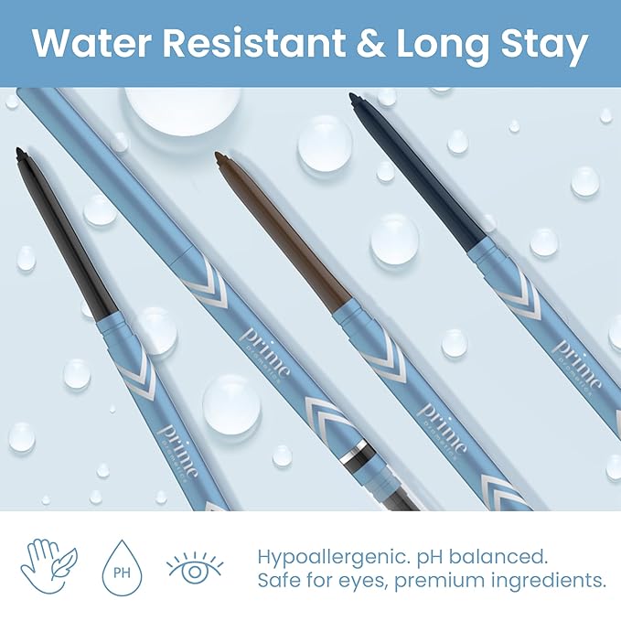 PrimeEyes Glide Eyeliner for Mature Women – Water-Resistant, Long-Stay and Mess-Proof – Gel Cream Texture, Discreet Sharpener and Effective Smudger (Sapphire (blue))