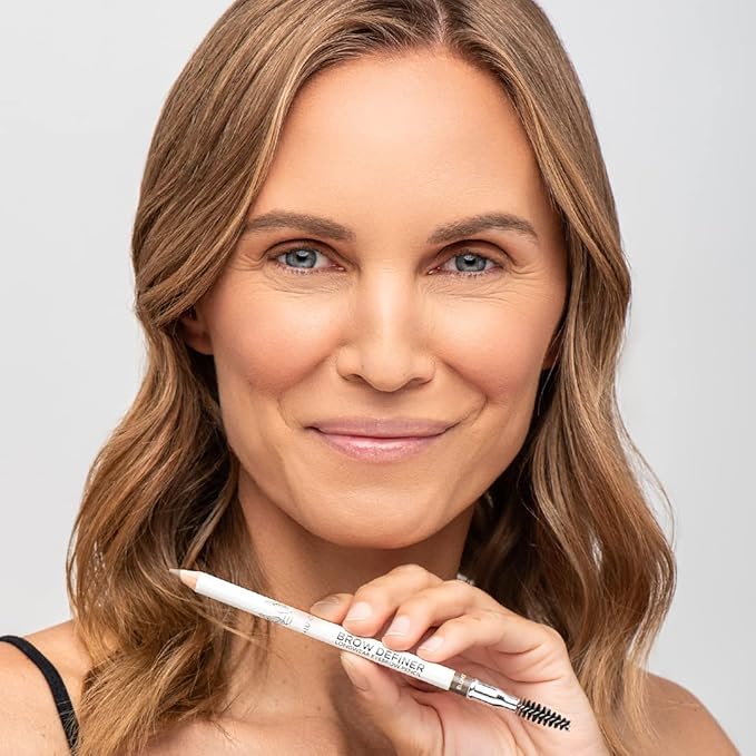 True + Luscious Brow Definer Pencil - Pomade & Powder Combo With Organic Castor Oil - Fills, Shapes Eyebrows - Waterproof - Auburn for Red/Mahogany Hair