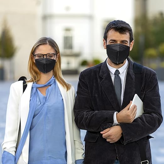 50 Pcs KN95 Face Maks for Audlts (Black)