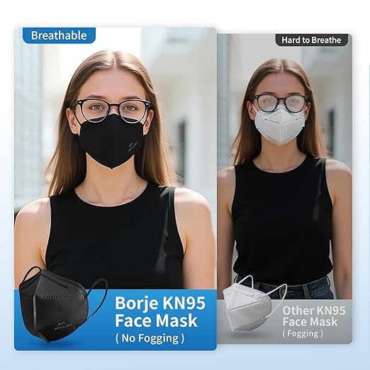 Borje KN95 Face Masks 50 Pcs, 5-Ply Protection Multicolor KN95 Mask, Disposable Face Masks for Adults