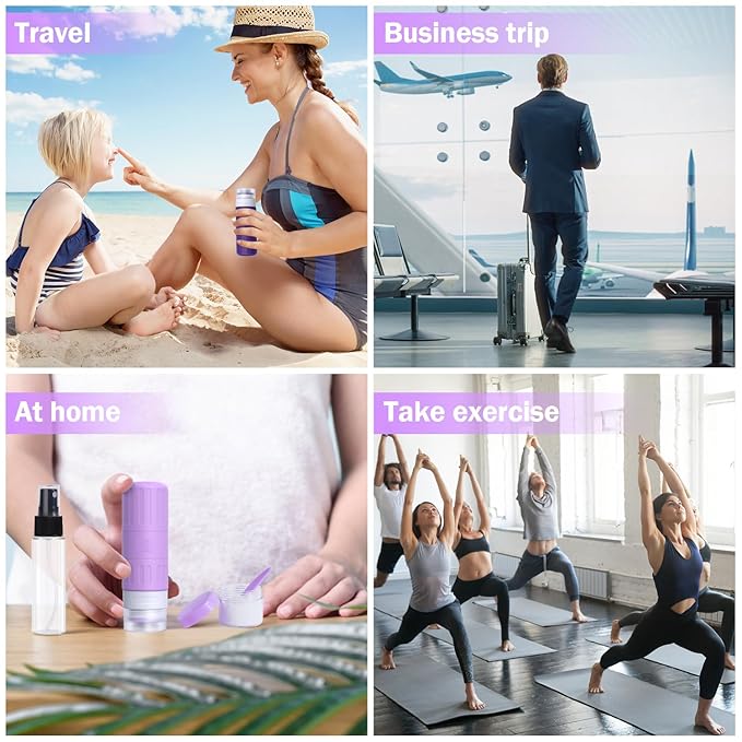 GLAMFIELDS Travel Bottles for Toiletries,TSA Approved 3.3oz Size LeakProof Silicone Toiletry Containers for Shampoo, Conditioner,Easy to Squeeze,Portable Travel Essentials for Lotion(18 Pack) Macaron