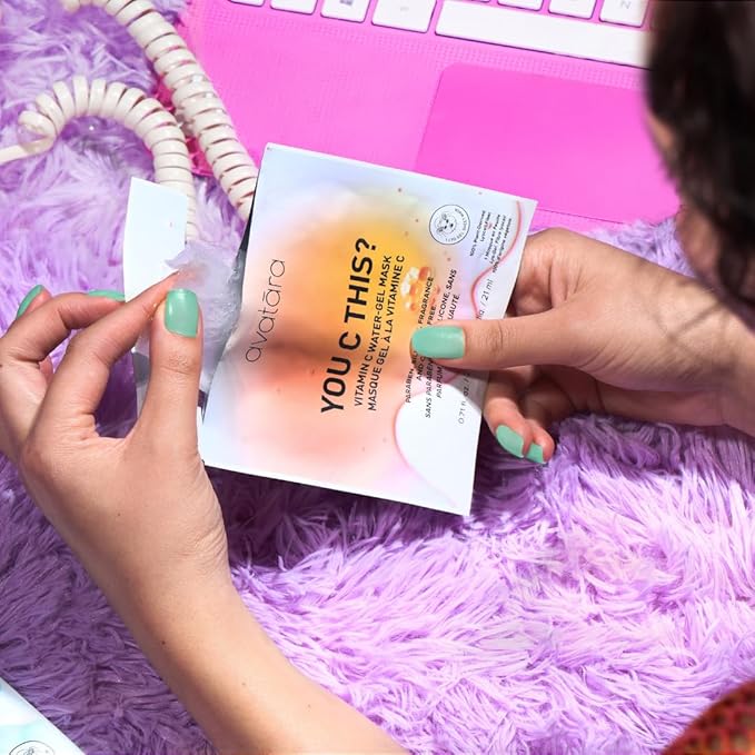 Avatara Dewy Daydream 6-Pack Water-Gel Mask, You C This? Vitamin C Masks, 3 Pack & Re-Dew Niacinamide Water-Gel Masks, 3 Pack | 0.71 fl.oz /21 mg