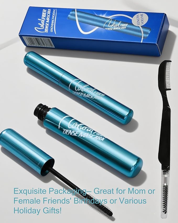 Mascara for Older Women 60 Plus,Waterproof Mascara for Seniors with Thinning Lashes, Volumizing Hypoallergenic Black Mascaras Volume and Length for Sensitive Eyes, Smudge-proof Long Lasting