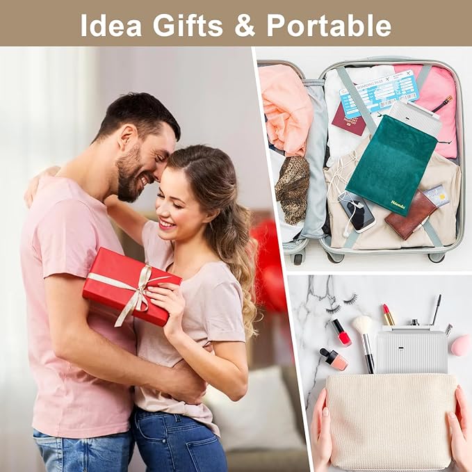 Mocado Travel Makeup Mirror with Light, 1x/10x Magnifying Mirror with Light, 3 Colors Lighted Magnifying Mirror, 2000mAh Rechargeable Lighted Makeup Mirror, Dimmable Touch, Memory Function (White)